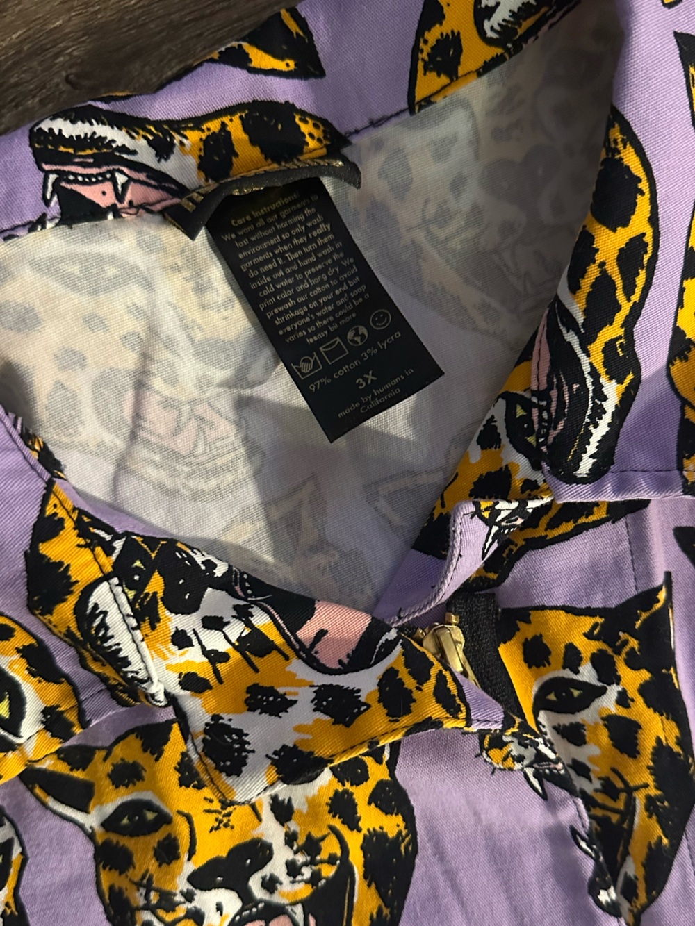 Nooworks Lilac will Jumpsuit with Yellow cheetah head print - Picture 7 of 7
